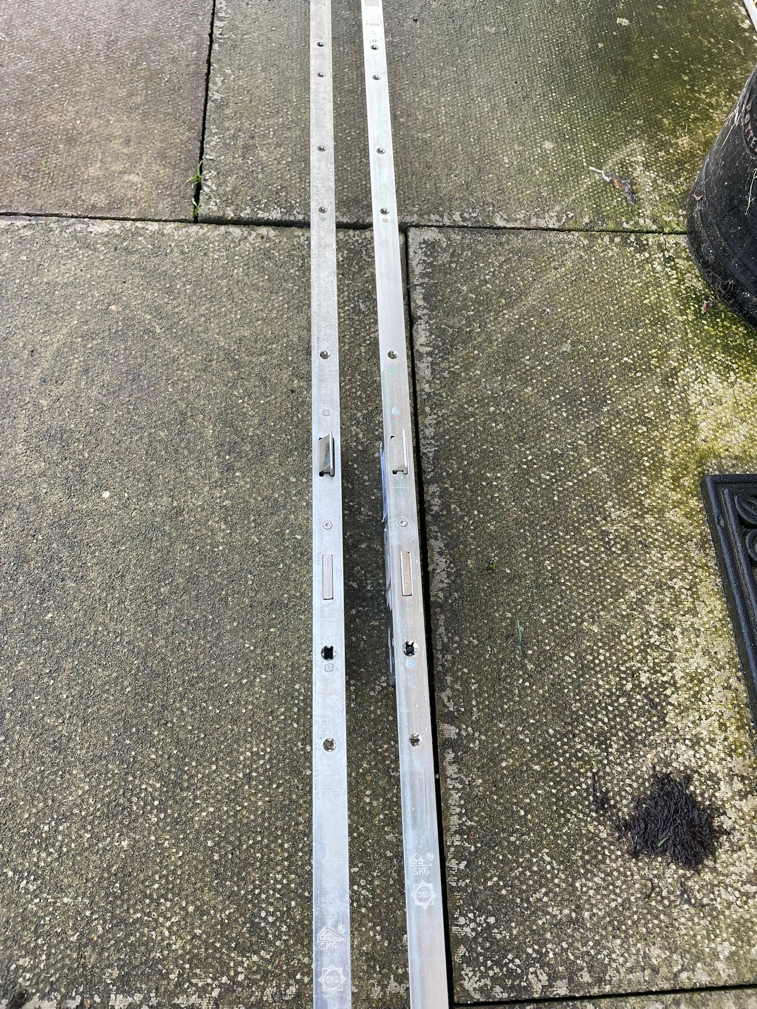 Old and new uPVC door mechanism replacement Liverpool comparison
